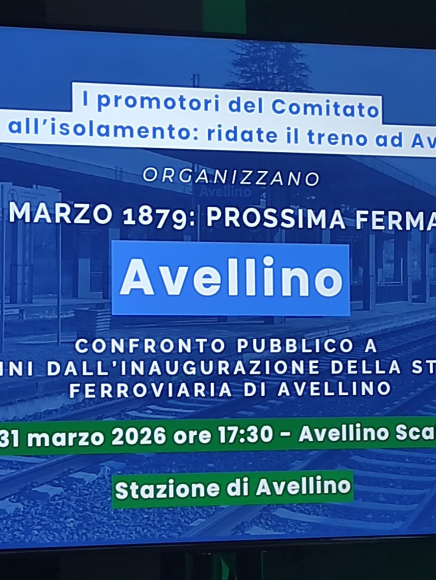 31 Marzo 2026: Dibattito pubblico per i 147 anni dall’inaugurazione della stazione di Avellino